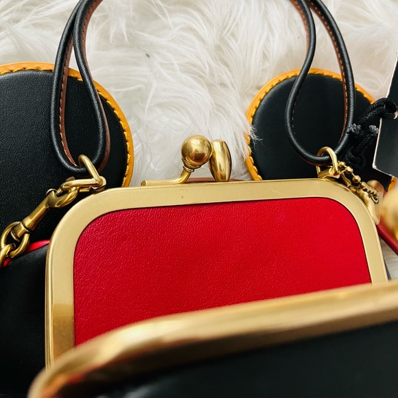 Coach x Disney Mickey Mouse x Keith Haring Leather Kisslock Crossbody Purse - Picture 9 of 16